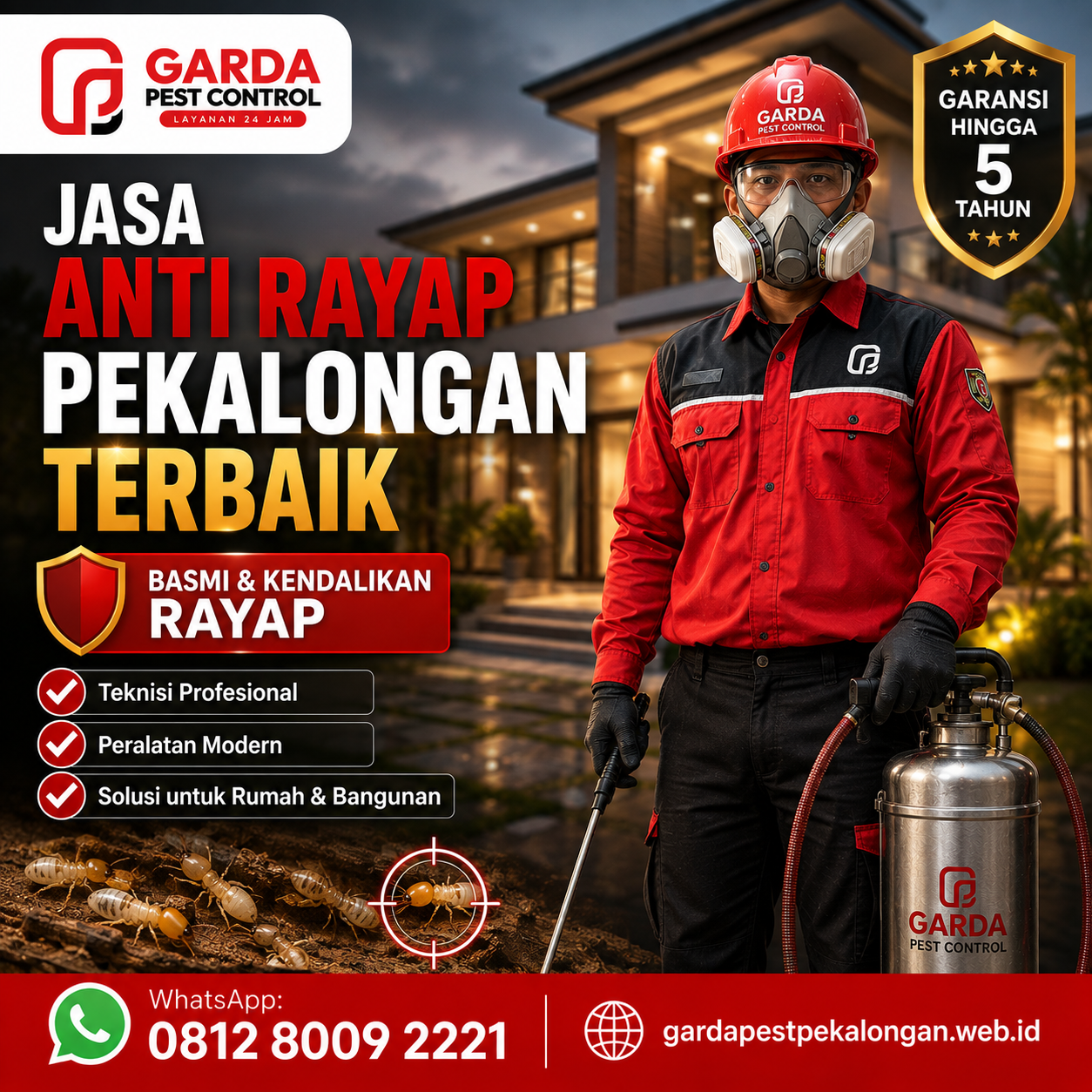 Jasa Anti Rayap Pekalongan Bergaransi Terbaik dan Profesional